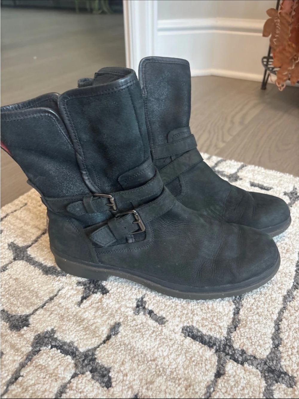 UGG Women's Black Buckle Ankle Boots